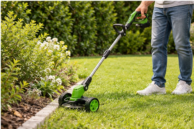 Cortadora De Pasto Inalámbrica Con Ruedas y 2 Baterías 48v